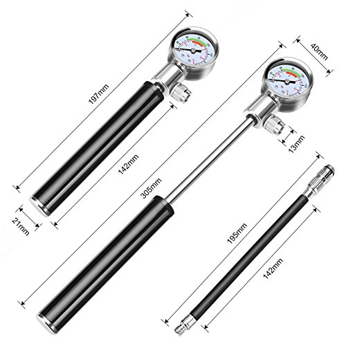 GZQ Pressure Fork Pump Mountain Bike Tyre Inflator Ball Pump for Bicycle Cycling - Thumbnail 6