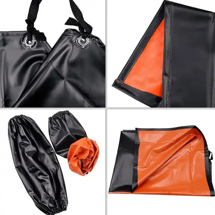 High Strength Adjustable Waterproof Apron Industrial Work PVC Rubber Oil Resistant for Factory, Slaughterhouse and Butcher - Men and Women