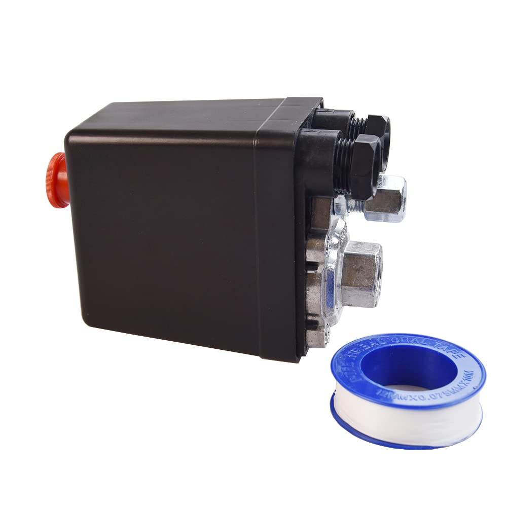 Photo 1 of 1/4Single-way air Compressor Pressure Switch Central Pneumatic air Compressor Pressure Switch Control Valve, Pressure reducing Switch 90-120 PSI 220V-240V air Compressor regulating Valve