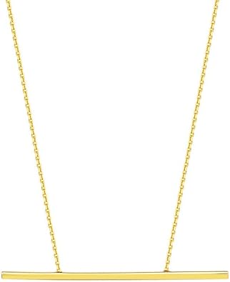 14k Adjustable Square Balance Bar Necklace Sparkle Cut Cable MIP350310Y