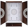 Devyom Wooden Temple Brown LED Light for Home and Office|Home Temple|Puja Mandir|Wall Hanging & Table Top Home Mandir Designer Mandir For Home/Mandir With Doors (48X30X16 IN)