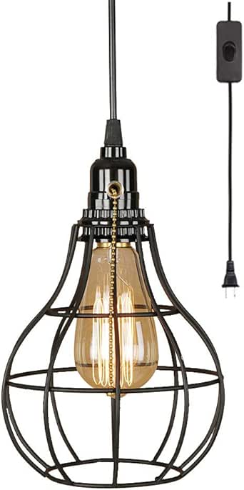 EFINEHOME - Enchufe de luz industrial clásico para colgar en color
