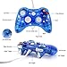JAMSWALL Xbox 360 Controller,USB Wired Game Controller Shoulders Buttons Improved Double-Shock Force Feedback Design Transparent Gamepad with Shining LED Light for Xbox 360 PC Windows 7,8,10(Blue)thumb 1