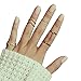 WEHOPS High Fashion Metal Rings Set 5pcs Punk Rock Style Fashion Jewelry Accessories for Women/Girls Stack Rings Leaf V Rhinestone Joint Rings Knuckle Nail Ring Set W3 Gold