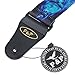 Kmise MI0287 Adjustable Soft Leather Thick Strap for Electric Acoustic Guitar Bass, Blue