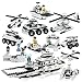 HAOSUN 8 Packs 743 Pcs Military Building Blocks Aircraft Tank Warship Chariots Fighting Vehicle Toys for Boys 6-12 Years DIY Construction Brick Set