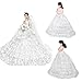WayIn® Gorgeous Handmade Wedding Dress Made to Fit the Barbie Doll White