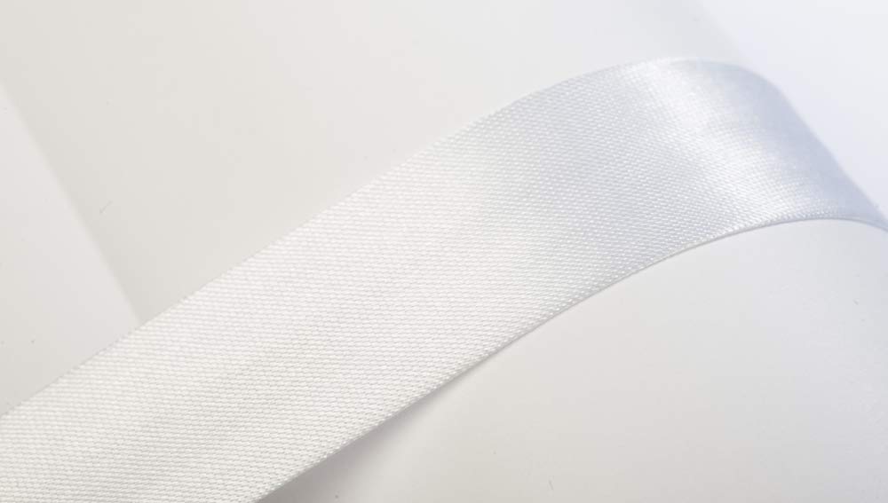 Jajasio Bias Binding, 10 m, Atlas (Satin), 19 mm, Folded 01 White Textile Tape, Edging Tape in 40 Colours