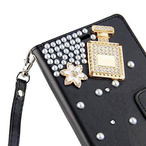 LG Stylus 4, Stylo 4 [El Lumiere Treasure Wallet Case] Multi-Card Slot Wallet Case [Drop Protection] Premium Leather [Kickstand Feature] (T-Perfume Black) - Thumbnail 5