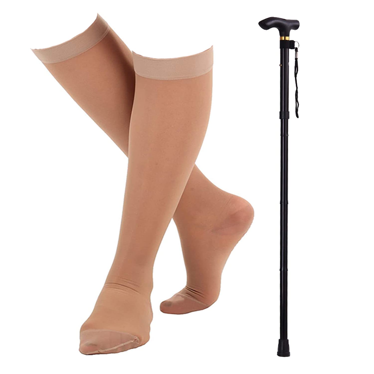 EBYTOP Women's Old Lady Costume Kit with Nightgown Wig Cane & Other Halloween Cosplay Accessories