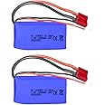 2pcs 7.4V 1400mah 25C LiPo Battery T Plug for Wltoys A959-B A969-B A979-B K929-B WLtoys 4WD High Speed RC Cars and Most 1/10, 1/12, 1/16 Scale RC Cars Trucks