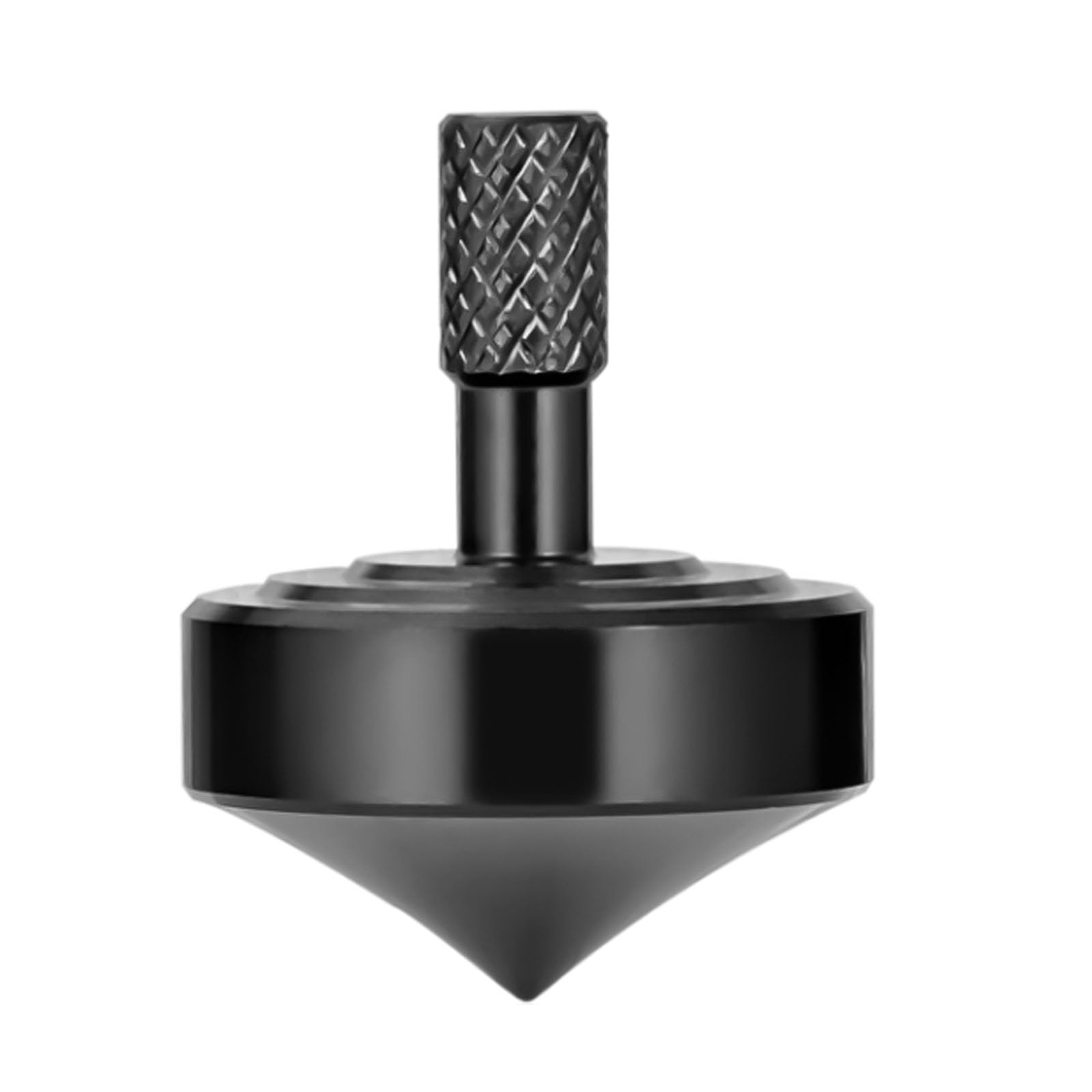Precision metal spinning top, perfect balance, long rotation time easily exceeding 10 minutes, portable EDC table toys (Black Style 1)