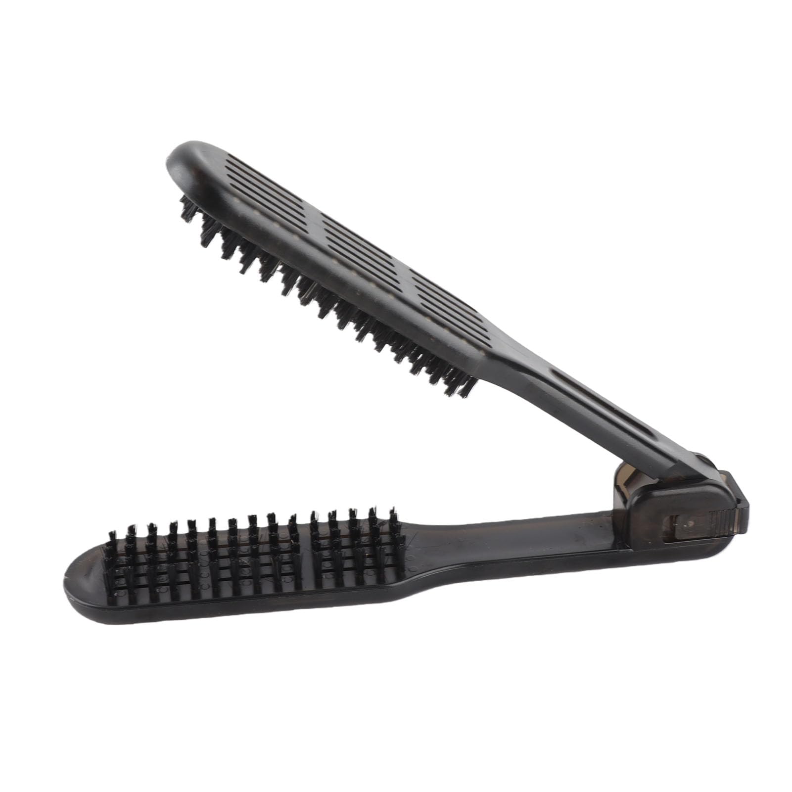 FILFEEL Hair Brush, Hair Straightener Comb with Double Side, Heat-Resistant Anti-Static Hair Detangler Brush with Handle, Hair Comb Straightening Clamp for Hair Styling, Black