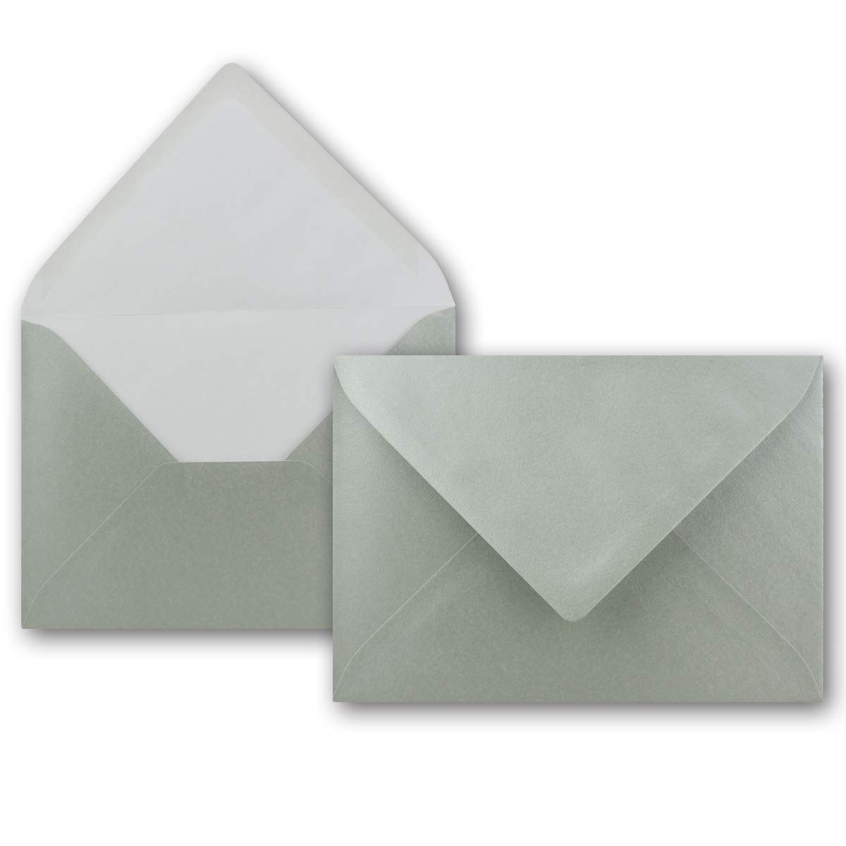Envelopes DIN C5/6 x 21.8 cm/Naßklebung, Metallic Silver, Sturdy Construction 110 g/m² – Bulk Discounts. c5 Silver