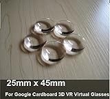 Angelduck 2 Pcs 25mm x 45mm Biconvex Lenses for Google Cardboard 3D VR Virtual Glasses