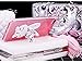 Bonice Phone Case for iPhone 7 Plus Cute Cartoon Rabbit Bling Diamond Crystal Clear Soft Transparent TPU 3D Cute Ear Stand Silicone Case with Hairball Pompon Wristlet + HD Screen Protector - Pink