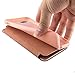 Nouske Swipe Case for iPhone 7 Plus iPhone 8 Plus with Stand/Window View/Magnetic Closing/TPU Bumper/Flip Full Cover Rose Gold
