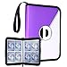 D DACCKIT 4-Pocket Binder for Pokemon Card, 400 Pockets Collecting Album with Removable Sleeves, Trading Card Display Storage Case for Yugioh, MTG and Other TCG（Purple & White）