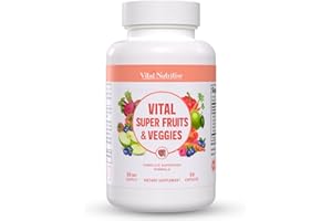 VITAL NUTRITIVE Vital Super Fruits & Veggies - Daily Superfood Capsules for Adults - Fruit and Veggies Supplement to Boost Immunity & Energy - 2-in-1 Formula for Overall Wellness - Fruit and Vegetable Capsules