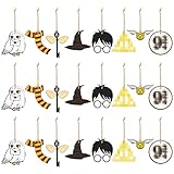 Haooryx 25Pcs Wizard Magical Wood Ornaments Hanging