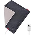 Comfheat USB Small Heating Pad, 5V Portable Heated Travel Blanket Pads USB Plug in, Heat Settings & Auto Shut Off, Moist & Dry Hot Therapy for Pain Relief Abdomen Cramps (12"x 12") (No Power Bank)