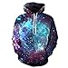 AMOMA Unisex Realistic 3D Digital Print Pullover Hoodie Hooded Sweatshirt(Large/X-Large,Galaxy)
