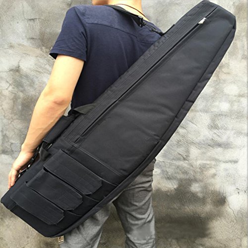 LUVODI Superstore Tactical Rifle Case Waterproof Soft Padded Carbine Air-soft Gun Bag Fishing Rod Shotgun Hunting Bag Holdall Gun Case Storage with Shoulder Strap and 4 Pouches(39inch, 47inch)