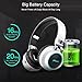 Picun Bluetooth Wireless Headphones LED Portable Bluetooth Headsets Support 7 Colors Lights 20 Hour Playtime TF Card Hi-Fi Stereo Bluetooth Headphones with Built in Mic for Phone/TV/PC/Travel(White)