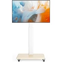 Mobile TV Stand for 27 to 65 Inch TVs, Portable Rolling TV Cart on Wheels, Tall Universal Floor Stands with Swivel Mount, Hei