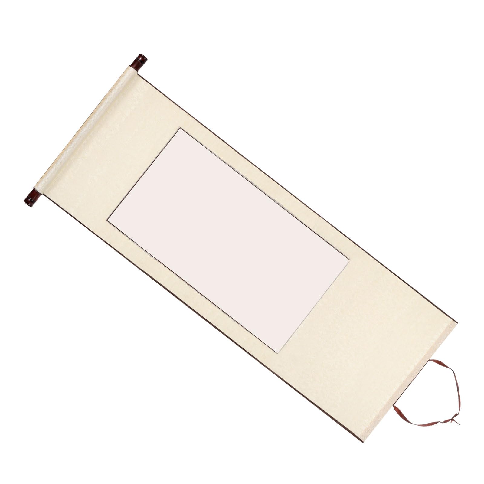 PATIKIL 47x16 Inch Xuan Paper Scroll, Silk Half Raw Ripe Blank Hanging Xuan Paper Chinese Calligraphy Practice Roll for Art Painting Home Decor, Beige