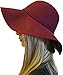 Womens Luxury 100% Wool Floppy Wide Brim Fedora Hat with Bow