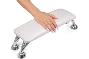MERTERFLY Arm Rest for Nails Tech, Easy Clean Nail Arm Rest, Reduce Back Pain Hand Rest for Nails Tech, Sturdy Support Armrest for Nails Fits UV LED Nail Lamp Underneath, Salon & Home Use (White)