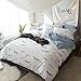 OTOB Cat Duvet Cover Full Size Cotton Queen Bedding Sets Green White Soft Lightweight Kawaii Bed Set Bedroom Docor Gifts, Full/Queen