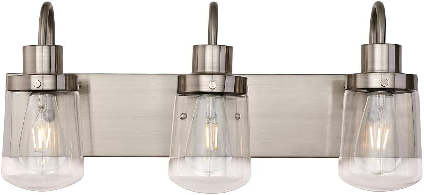 Wall Lights Yaohong Industrial Wall Sconce 3 Lights Modern Vanity Bathroom Lamp In Black With Clear Glass Shades Wall Mount Light Fixtures For Hallway Kitchen Living Room Lighting Ceiling Fans