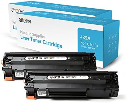 Attoner Compatible Toner Cartridge Replacement for HP 35A(CB435A)(Black, 2-Pack), for Use In HP 1005/1006/3150/3050/3020/3100/3010/3018/3108 Printers