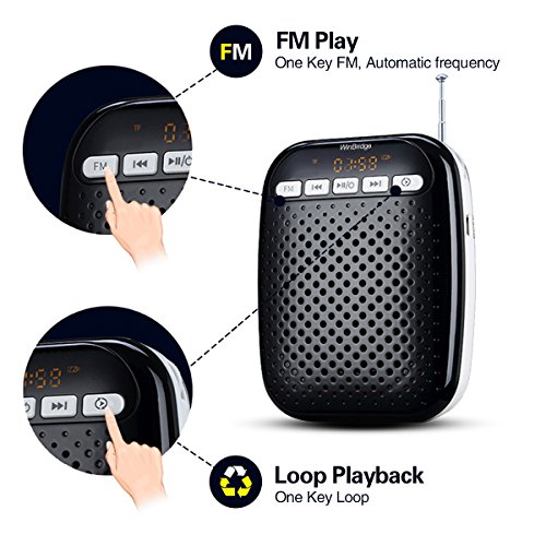 WinBridge Voice Amplifier Speaker with Two Microphons Headset Mic and Lavalier Mic Portable Pa Amplifier for Teachers, Elderly, Parkinsons, Tour Guide, 10W WB378 - Thumbnail 5