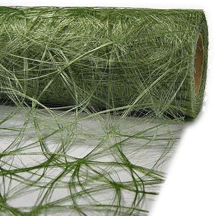 Moss Green Table Runner, Sizoweb 15cm Wide Sold by the Metre, 25 m