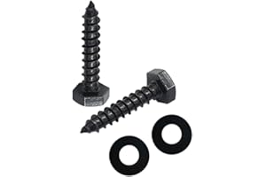 Evecad 25PCS 1/4" x 1-1/4" Hex Head Lag Screws, Stainless Steel Black Lag Bolts, Heavy Duty Lag Bolts, Washers Included