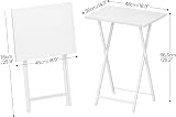 HOOBRO Side Table 2 Set Folding TV Tray Table Metal Industrial White EWW25BZ01N1 view 8