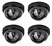 Armo (4 Pack) Fake Security Surveillance Camera Fake CCTV Dome Camera with Realistic Look Red LED Light Indoor and Outdoor Use, Decoy Camera for Home & Business