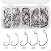 Goture Superline Worm Hooks Jig Circle Fishing Hooks Soft Bait Texas Rig Wide Gap High Carbon Steel for Saltwater black