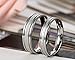 Flongo His and Hers 6mm 4mm Wide Matte Finished Sparkle Stainless Steel Engagement Wedding Band Rings