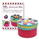 Jewelry Box Sewing Pattern Kit for Kids - Starter kit with all parts and accessories included - Felt Fabrics Supplies - Sewing Project Set - Educational Fun