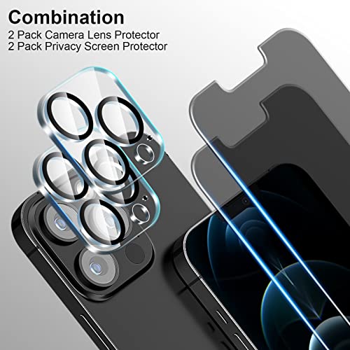 [2+2 Pack] Myladis Compatible with iPhone 13 Pro Max 6.7 inch Privacy Screen Protector