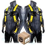 KwikSafety (Charlotte, NC) THUNDER 4 PACK 3D Ring Safety Harness (Pass Through Connectors) OSHA ANSI Industrial Full Body Fall Protection Personal Equipment Construction Carpenter Scaffold Contractor