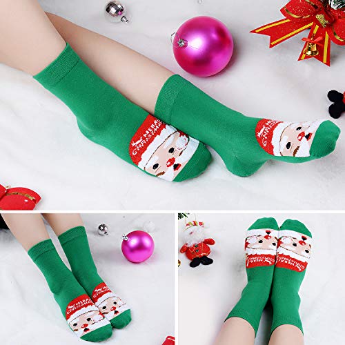 Christmas Cotton Socks,Aniwon 6 Pairs Funny Christmas Holiday Socks Printed Crew Socks Soft Warm Winter Casual Socks for Women Men