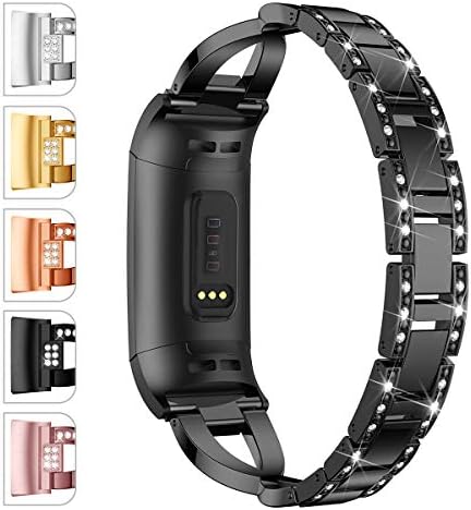 JOMOQ Compatible with Charge 3/3 SE Bands, Classic Stainless Steel Bands Premium Metal Wristbands with Adjustable Butterfly Clasp Repacement Band Wrist Accessories Straps Women Men