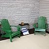 Sunnydaze Coastal Bliss Outdoor Wooden Adirondack Patio Chair Set of 2, Green