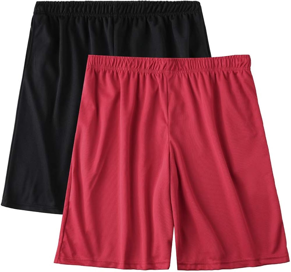 SAYFINE 2 Packs Men’s Atheletic Shorts, Black Mens Workout Sport Active Loose-Fit Shorts: Clothing