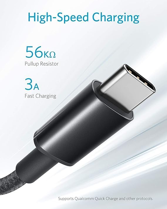 Anker Cable [2 Pack, 10FT], USB A to USB C Cable for Samsung Galaxy S10 S10+, LG V30, Beats Fit Pro and More (Black)